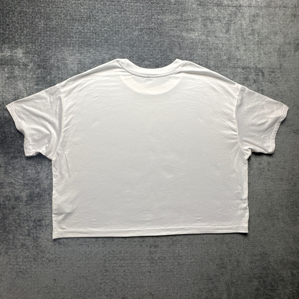 Vuori Energy Muscle Cropped Tee Shirt Womens XL White Relaxed Fit Boxy Crew Neck - Picture 2 of 15